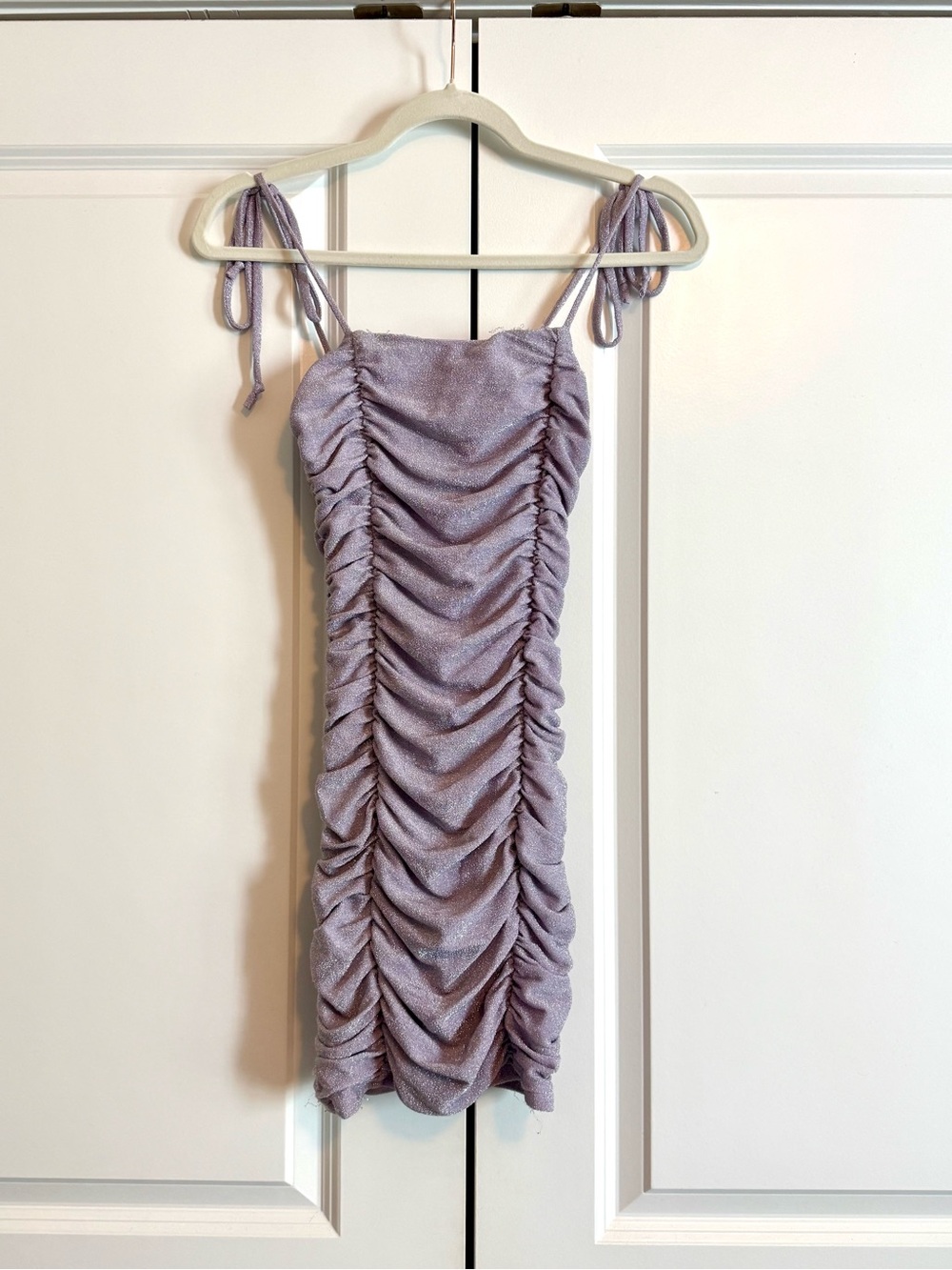 Jump Lilac Ruched Tie-Shoulder Mini Dress